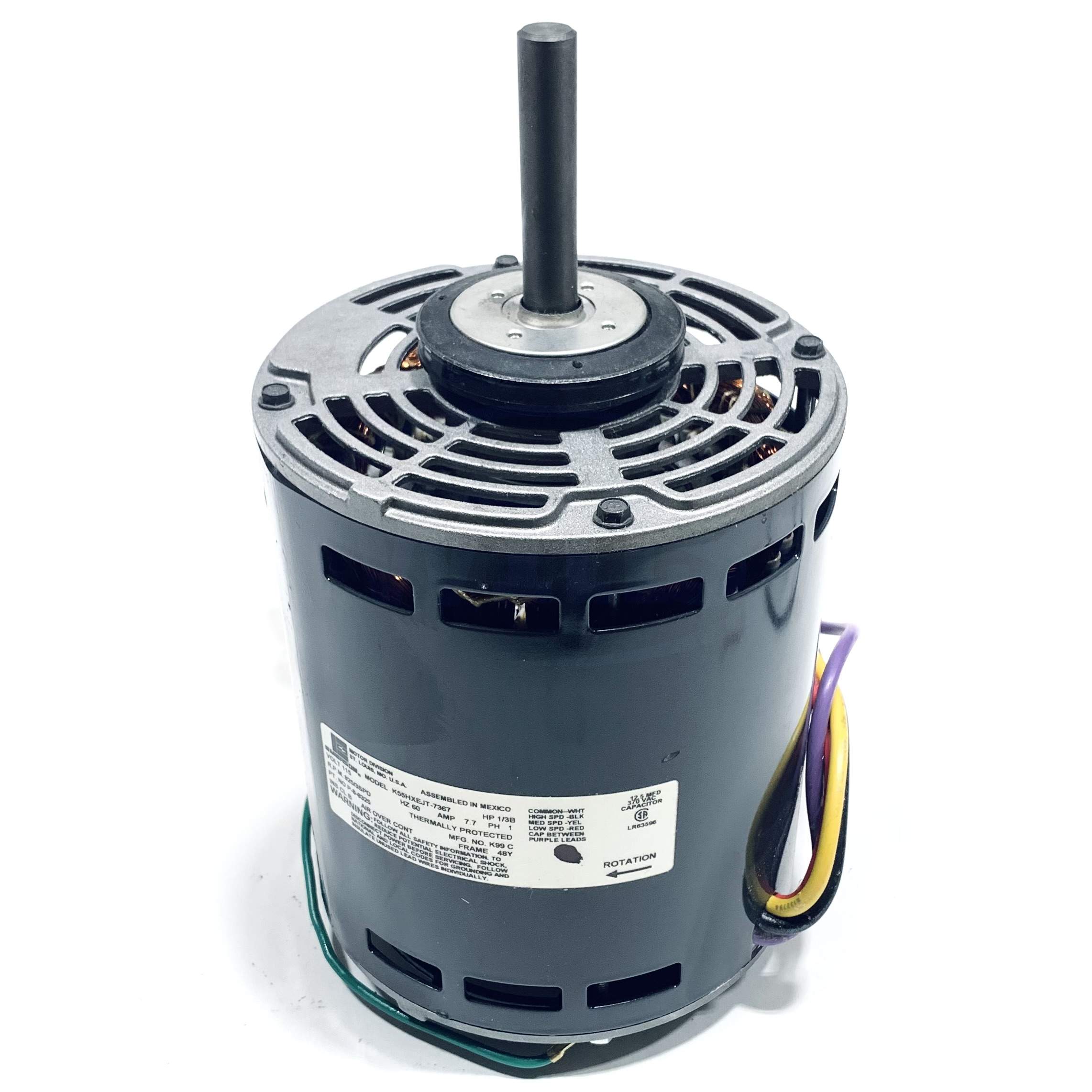 P-8-8325 Lennox Emerson 1/3HP Blower Motor, RPM 825/3SPD, 115V, ph 1, K55HXEJT-7