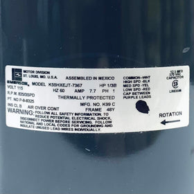 P-8-8325 Lennox Emerson 1/3HP Blower Motor, RPM 825/3SPD, 115V, ph 1, K55HXEJT-7 - 0