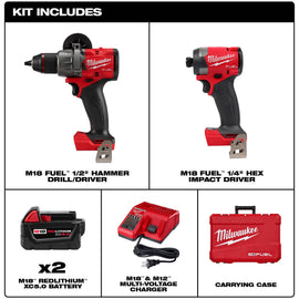 3697-22 Milwaukee M18 FUEL 2-Tool Combo Kit