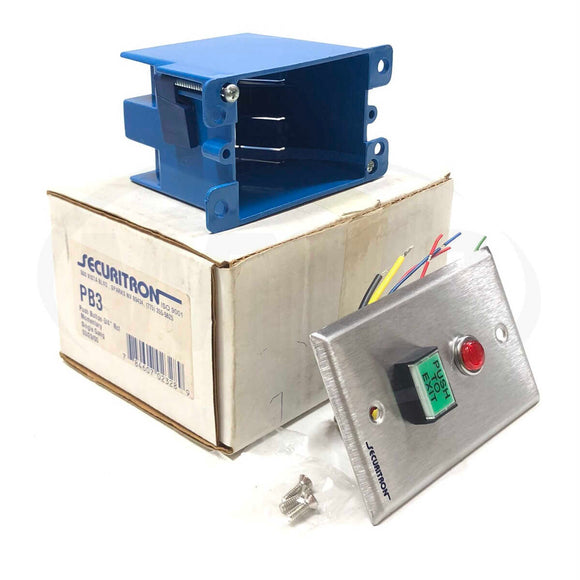 PB3 Securitron Push Button-3/4" Rct Momentary Single Gang