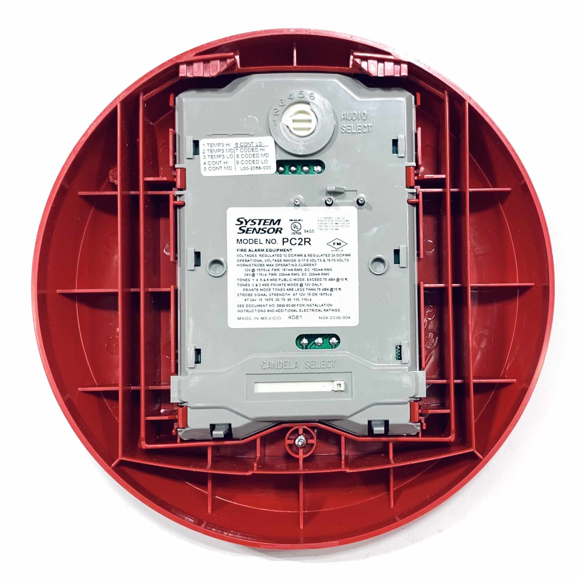 PC2R Spectralert System Sensor Horn Strobe Ceiling, Red, 2W STD CD