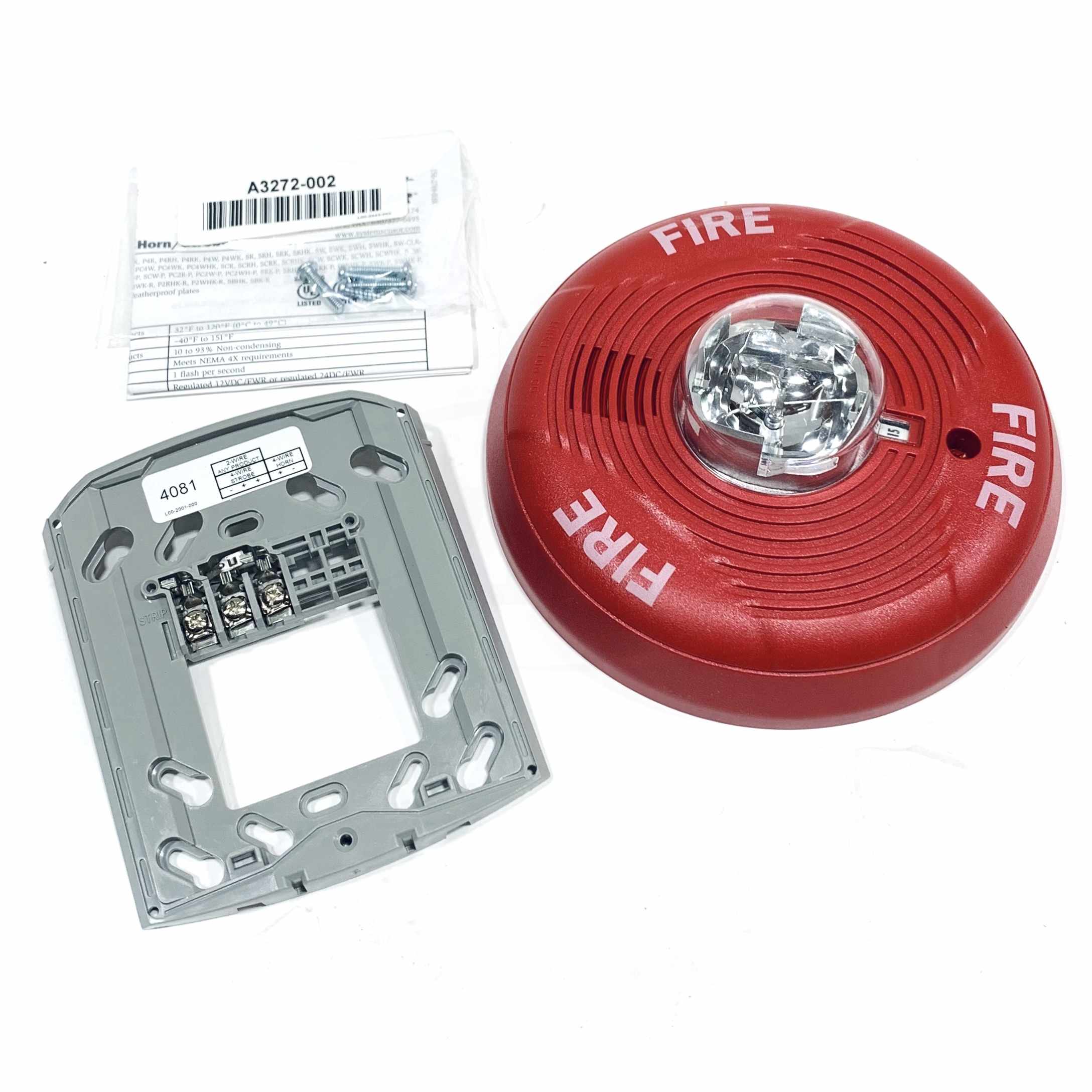 PC2R Spectralert System Sensor Horn Strobe Ceiling, Red, 2W STD CD - 0