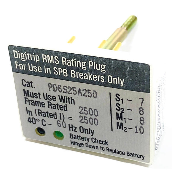 PD6S25A250 Westinghouse Digittrip RMS Rating Plug