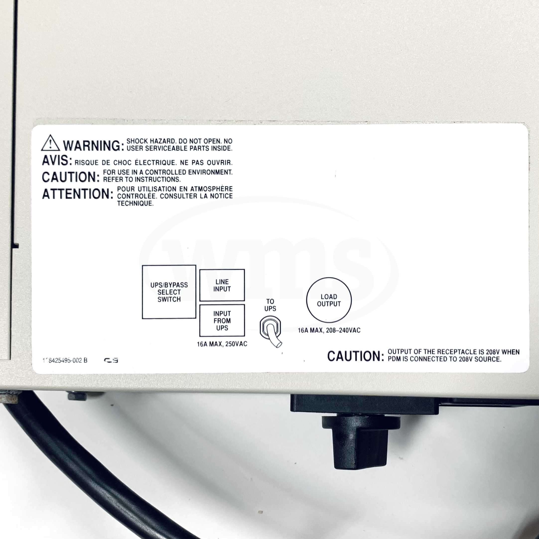 PDM2-HV-US-P1 Powerware Power Distribution Module, 200-240V, 50/60Hz, 15/16A