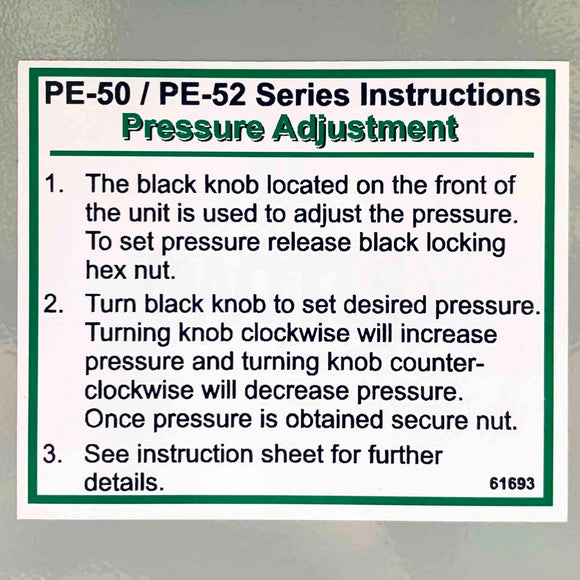PE-5020 Trico Pump, 110V, 50/60Hz, 25W, 140psi