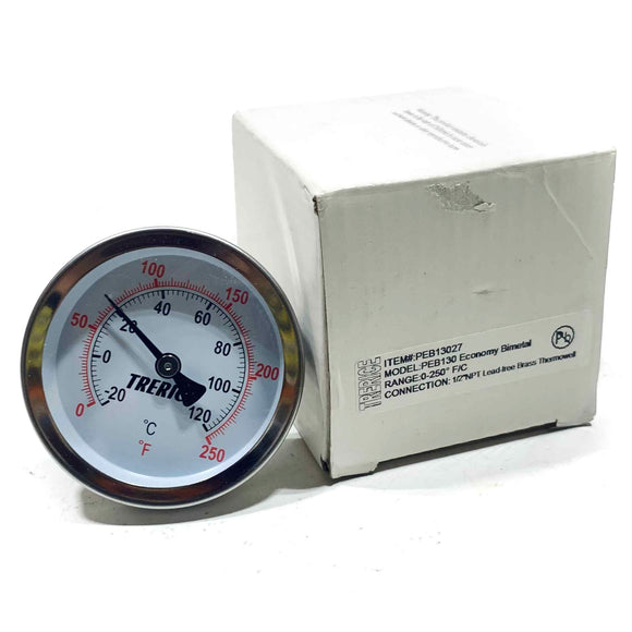 PEB13027 Trerice Economy Bimetal Thermometer, 1/2" NPT