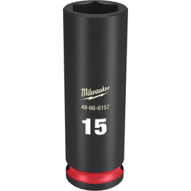 49-66-6157 Milwaukee SHOCKWAVE Impact Duty 3/8" Drive 15MM Deep 6 Point Socket