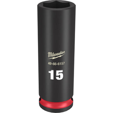 49-66-6157 Milwaukee SHOCKWAVE Impact Duty 3/8" Drive 15MM Deep 6 Point Socket