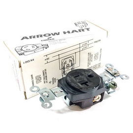 5361BL Arrow Hart Single Receptacle 20A, 125V, 2P, 3W, GRD, Nema: 5-20R, Black