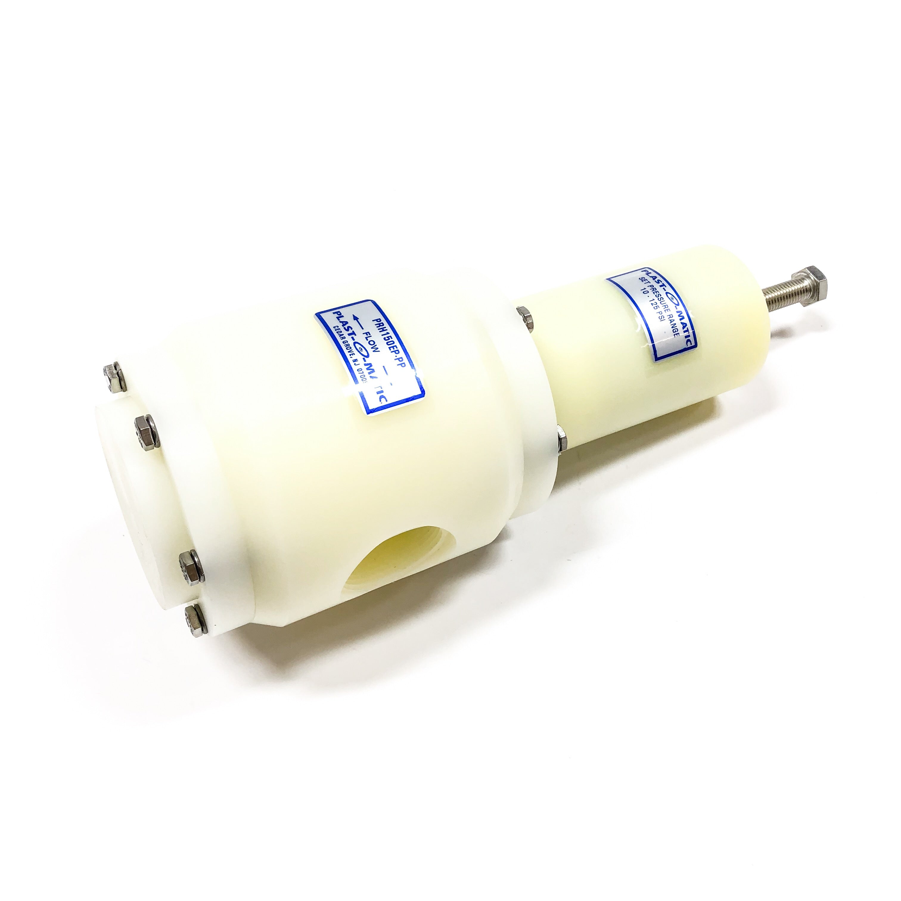 PRH150EP-PP Plast-O-Matic Valves Inc. 1-1/2" PP Press Regulator Range:30-125 PSI