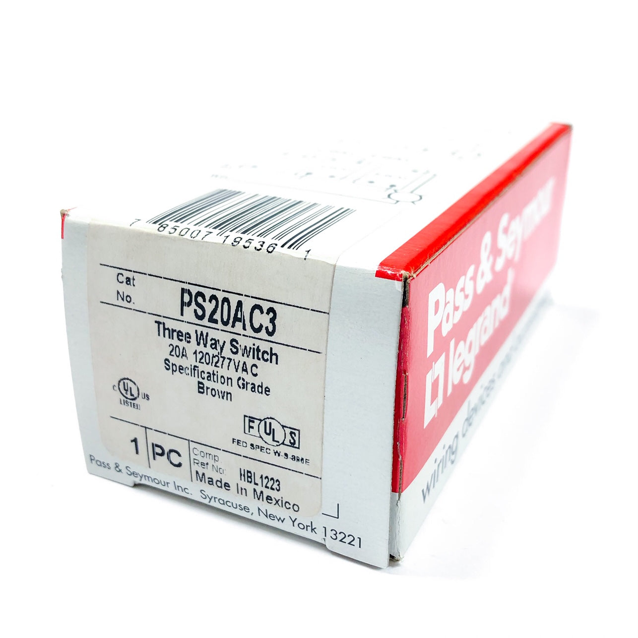 PS20AC3 Pass & Saeymour Three Way Switch, Red/Brown