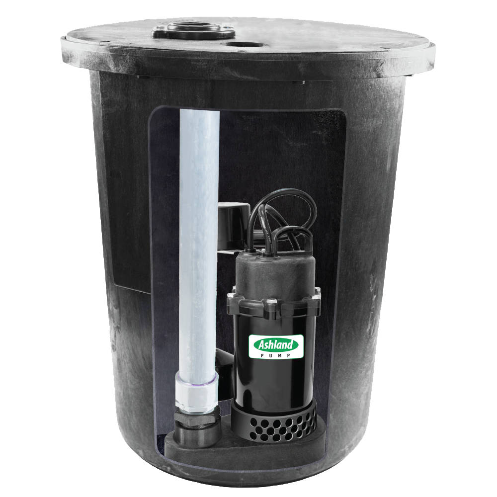 PS33VB1824 Ashland 1/3HP Pre-Plumbed Sump Basin Package, 115VAC