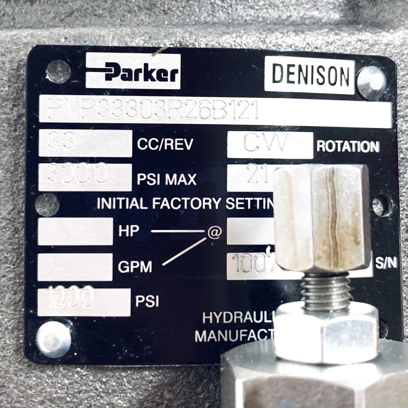 PVP33303R26B121 Parker Hydraulic Pump, 1000 psi, 21 Design Series