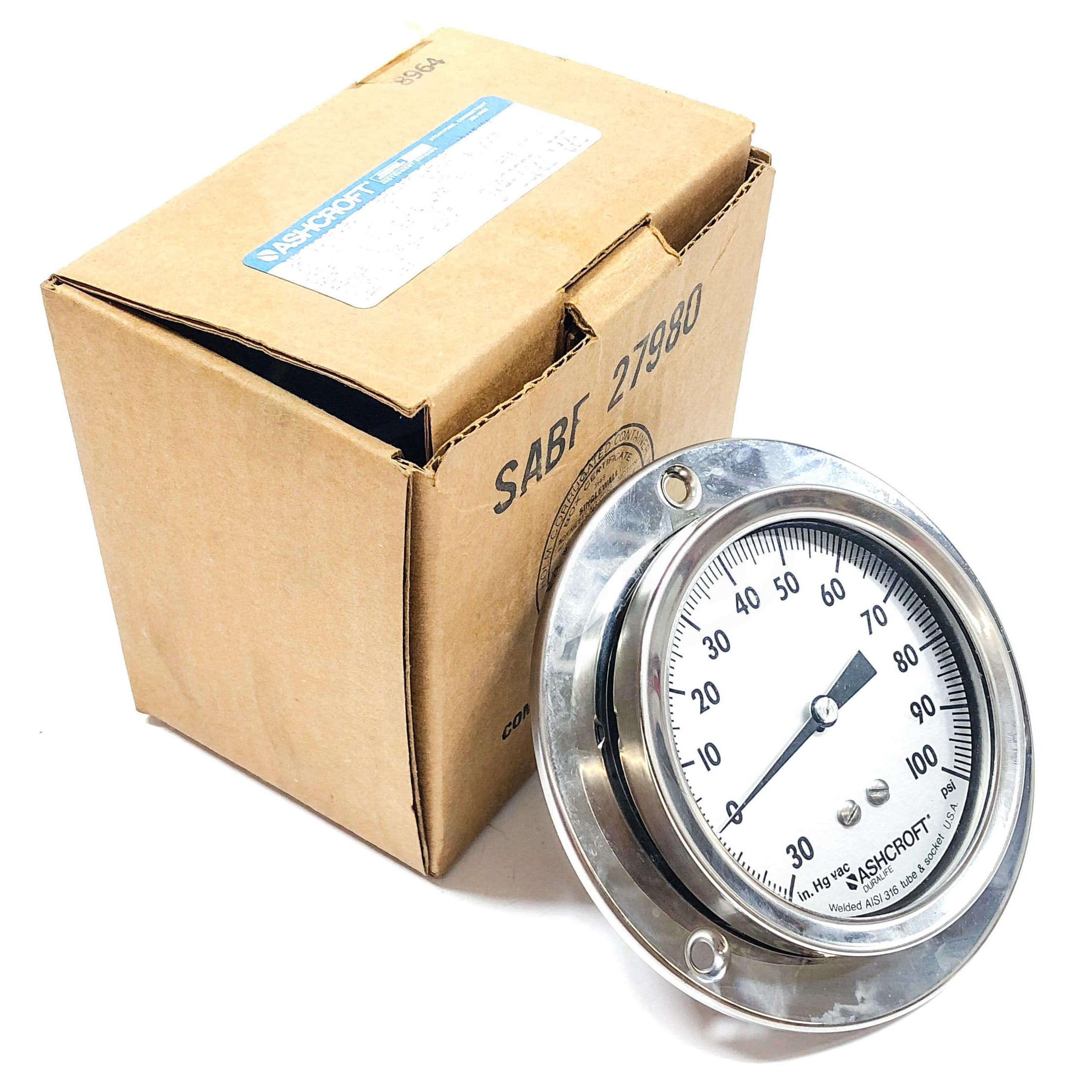 Q-8962 Ashcroft Industrial Duralife Gauge, Size: 3 1/2", 1/4 NPT, 3KAE3202-005