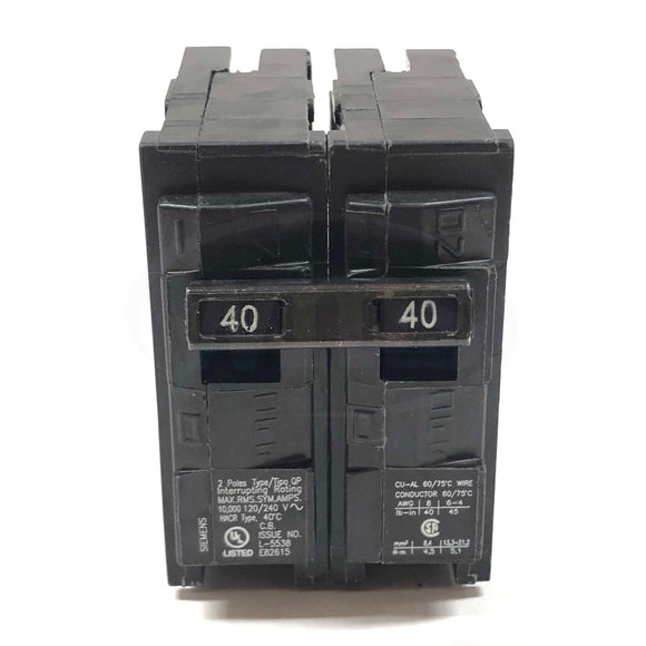 Q240 Siemens Circuit Breaker 40A, 2-Pole, 120/240V, 60Hz