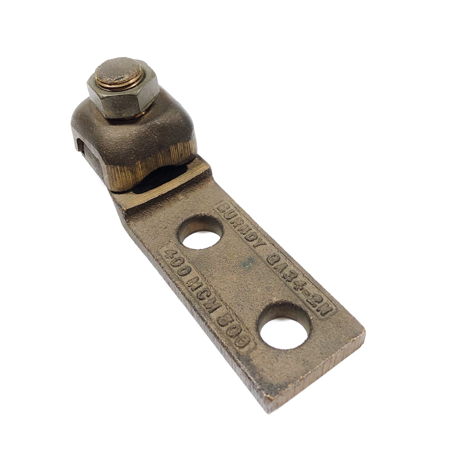 QA34-2N Burndy Cooper Terminal, 1/2" Stud, 2-Hole, Heavy Duty, 400 MCM 500