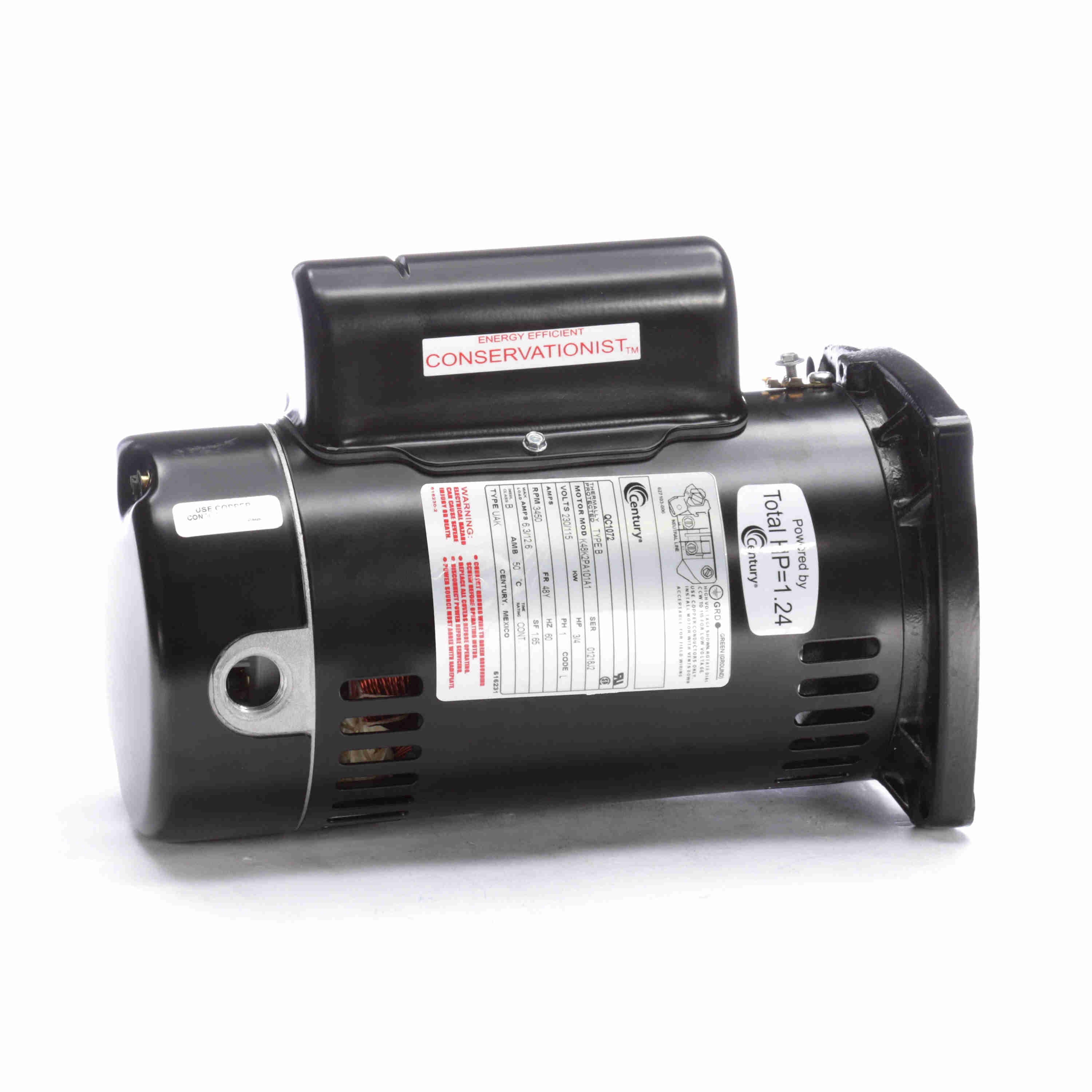 QC1072 Century 3/4HP Pool Pump Electric Motor, 3600RPM - 0