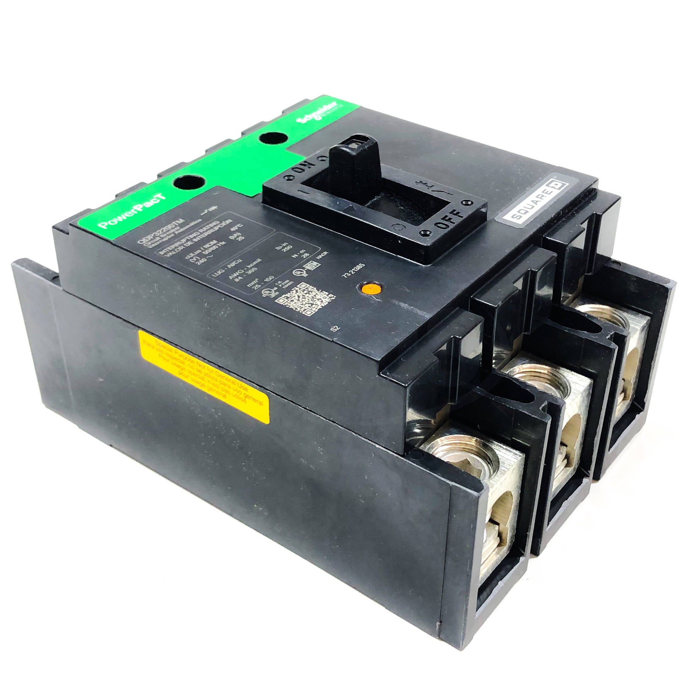 Square D QDP32200TM PowerPack Circuit Breaker, 3 Pole, 200 Amp, 240VAC 50/60Hz - 0
