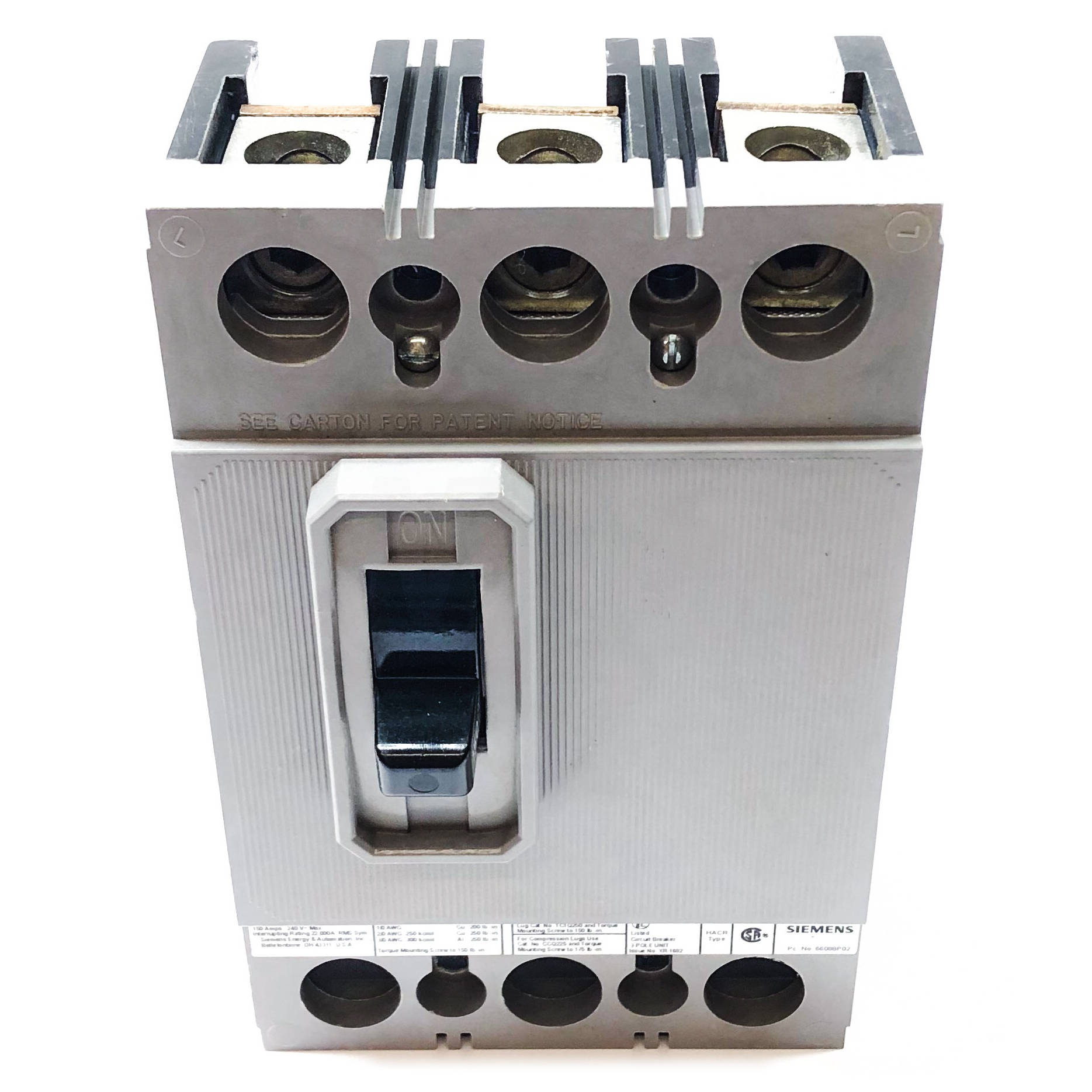 QJH23B150L Siemens Molded Case Circuit Breaker, 150 Amp, 240VAC, 3-Pole
