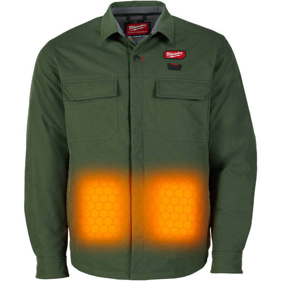 M103E-21M Milwaukee M12 Heated Shirt Jacket Kit, Green, Medium