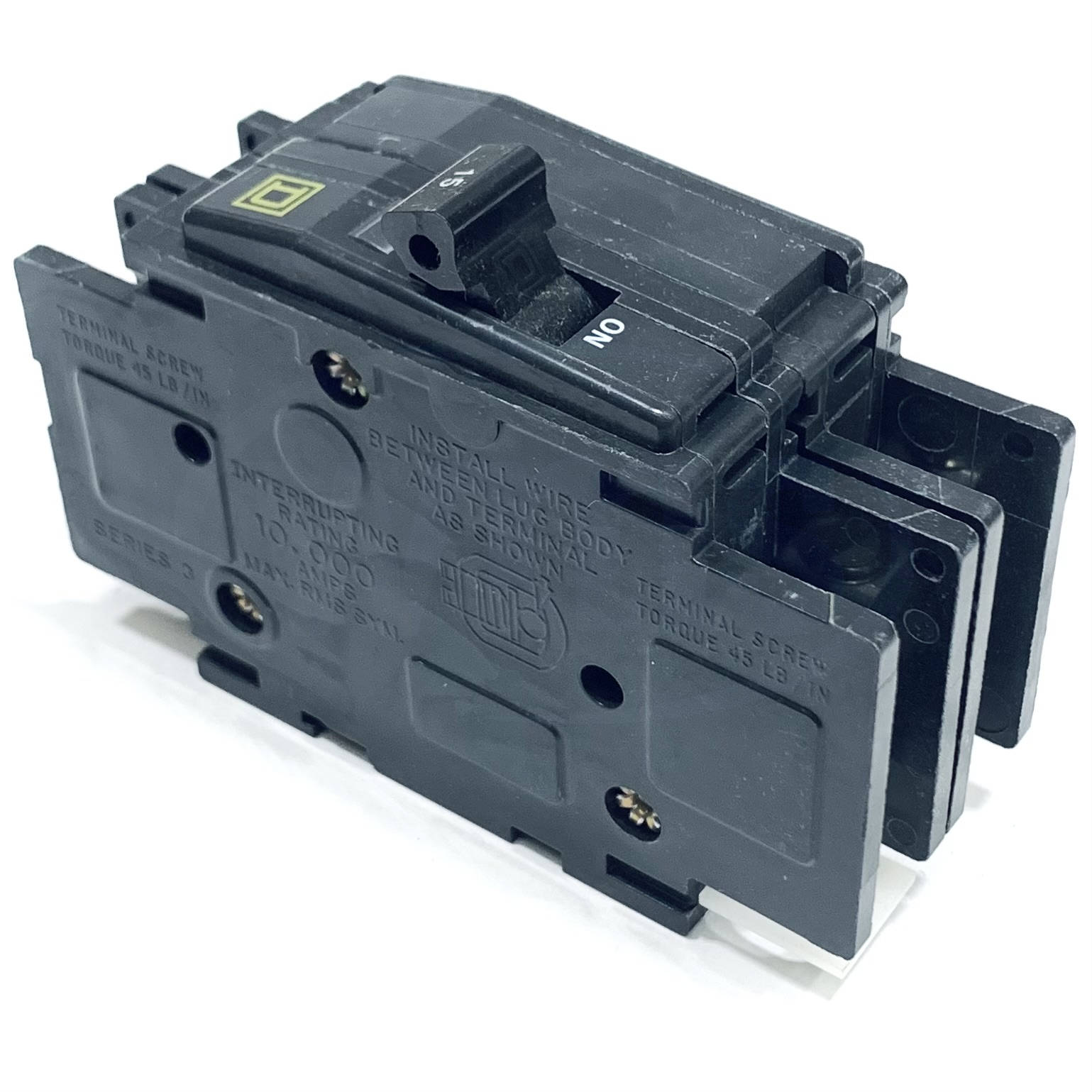 QOU215 Square D Circuit Breaker 15A, 2 Pole, 120/240V AC, 10kA at 120/240V AC