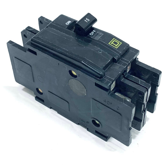 QOU215 Square D Circuit Breaker 15A, 2 Pole, 120/240V AC, 10kA at 120/240V AC