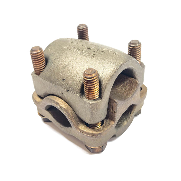 QPX4444 Burndy Copper Clamp, Min: 500 kcmil, Max: 1000 kcmil, Wrench Size: 9/16