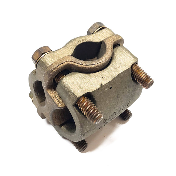 QPX4444 Burndy Copper Clamp, Min: 500 kcmil, Max: 1000 kcmil, Wrench Size: 9/16