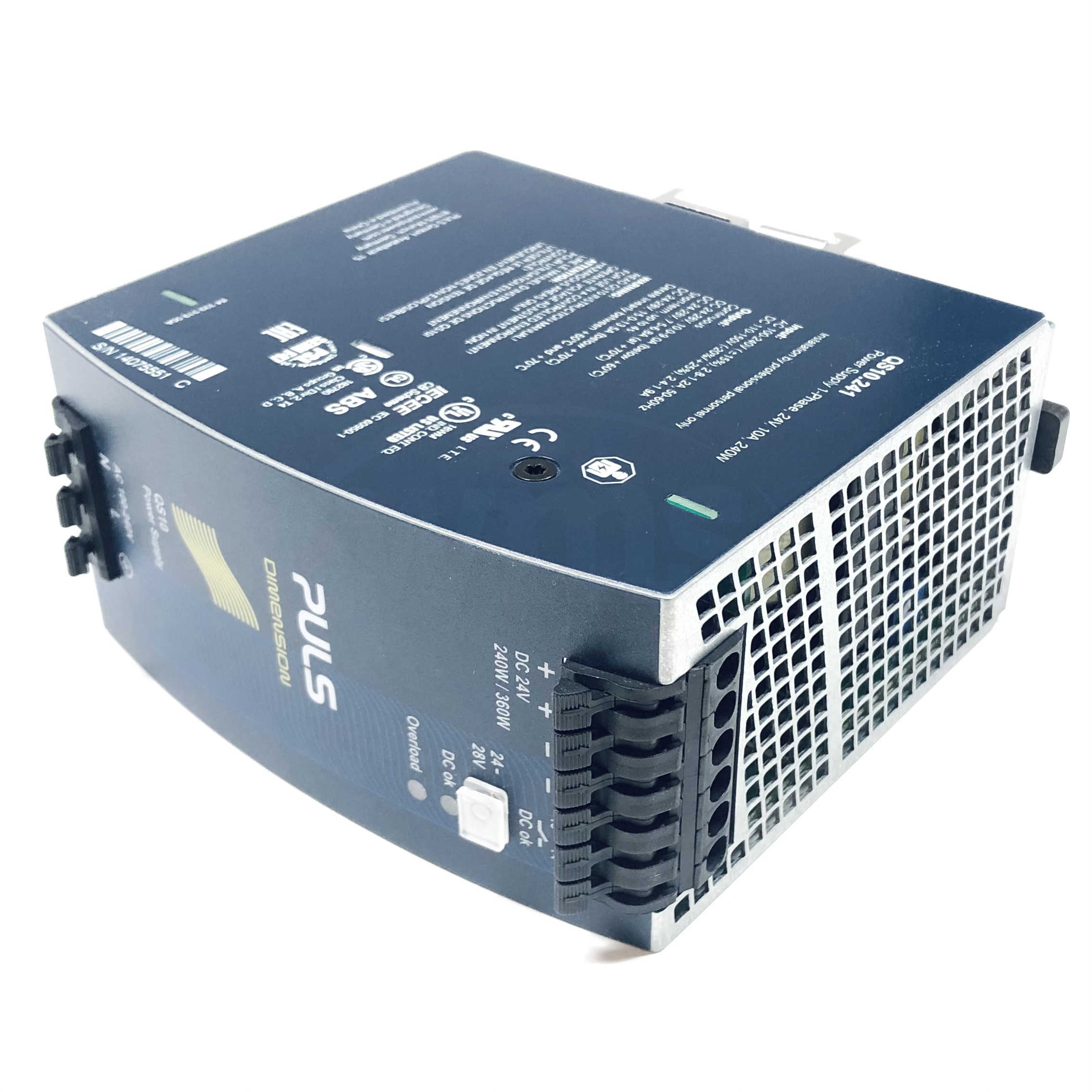 QS10.241 Puls Power Supply, Input: AC 100-240V, Output: DC 24-28V, 10A - 0