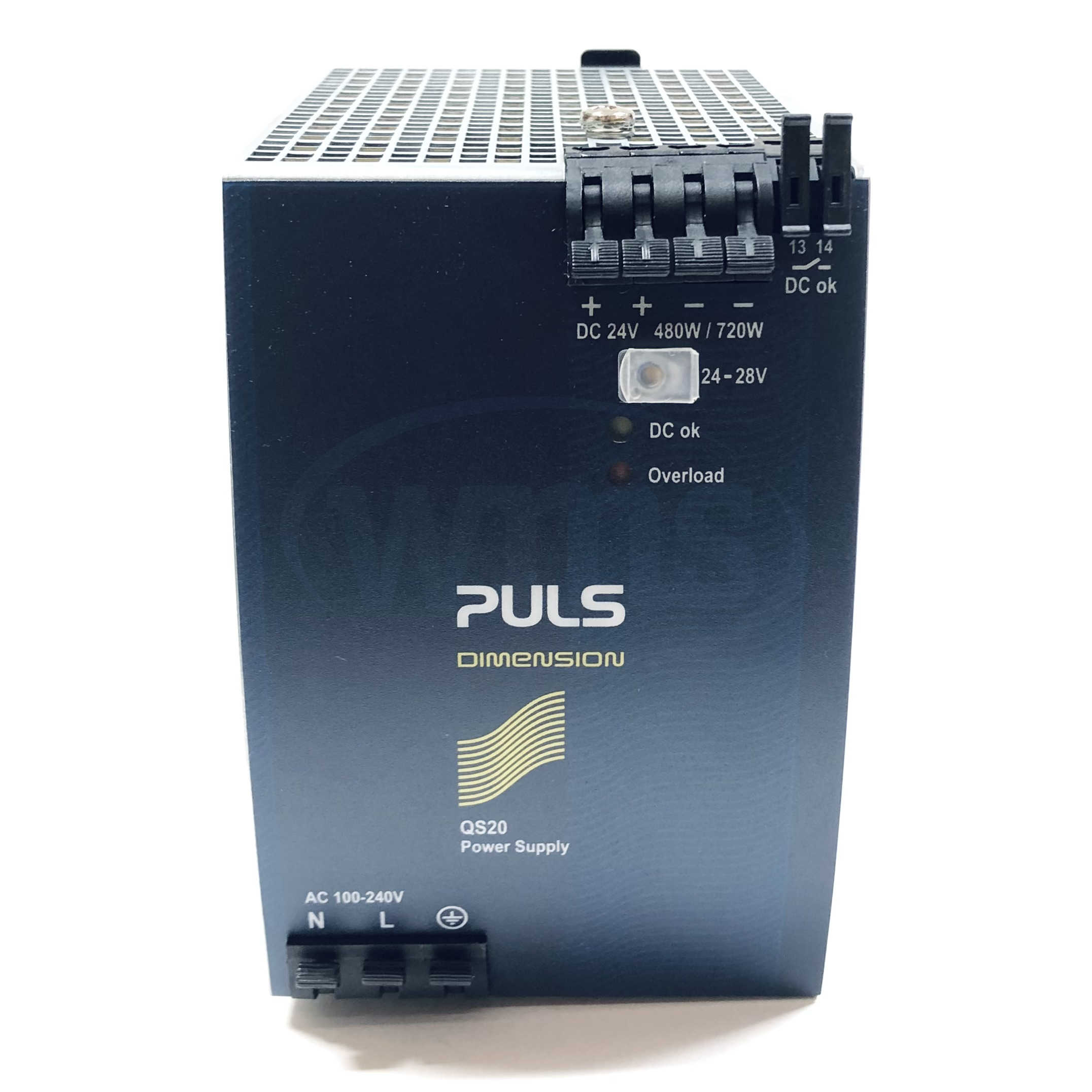 QS20.241 Puls DIN Rail Power Supply, Input: AC 100-240V, Output: DC 24-28V; 20A - 0