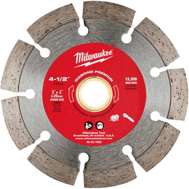 49-93-7005 Milwaukee 4-1/2" Diamond Premium Segmented Blade