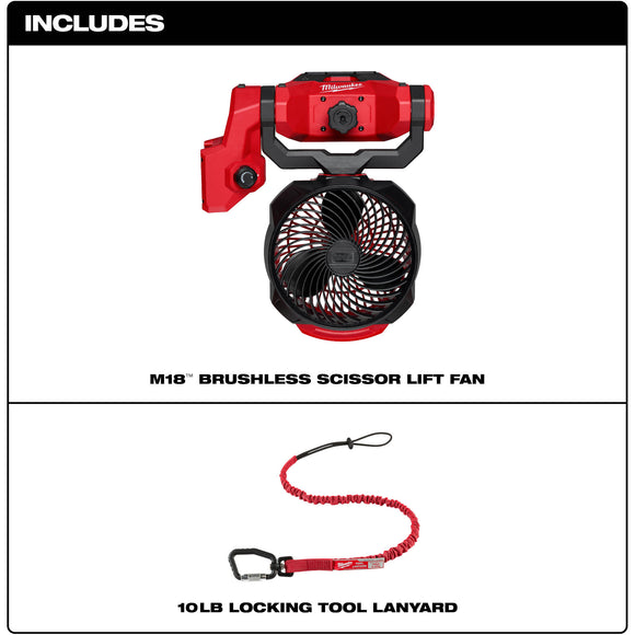 0817-20 Milwaukee M18 Brushless Scissor Lift Fan