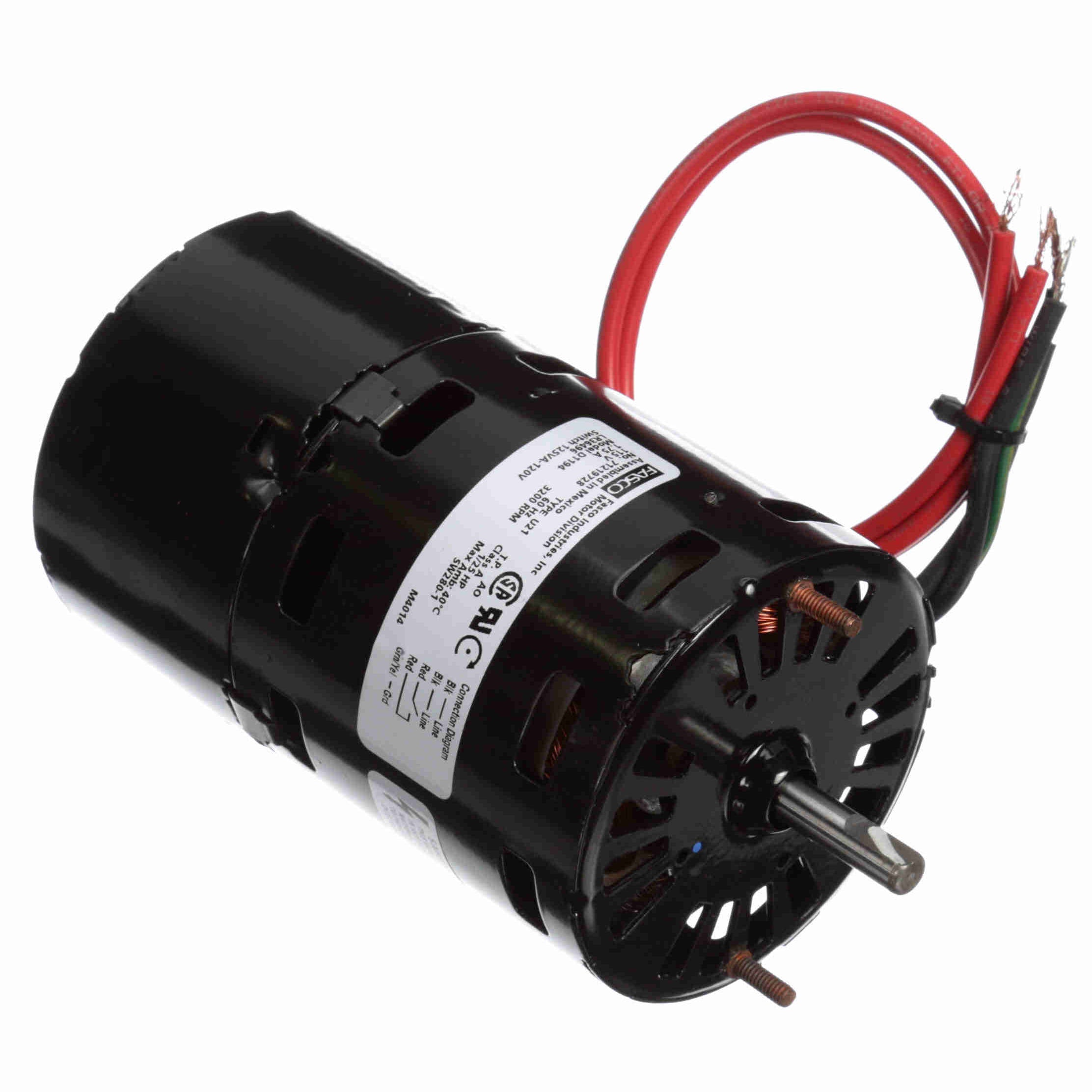 D1194 Fasco 1/25HP Draft Inducer Electric Motor, 3200RPM | Witmer Motor ...