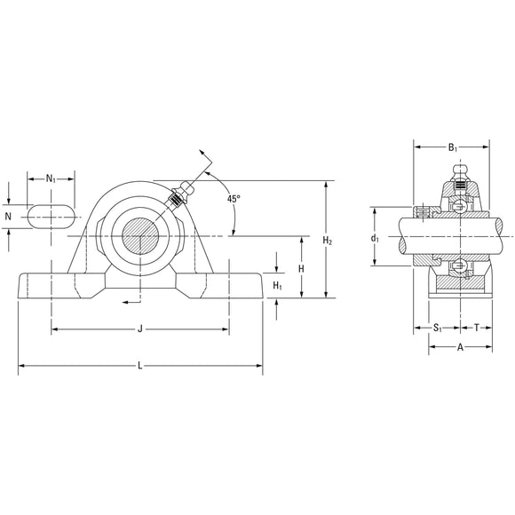 RAS1-5/16 Fafnir Self-Locking Collar Pillow Block, 1-5/16"