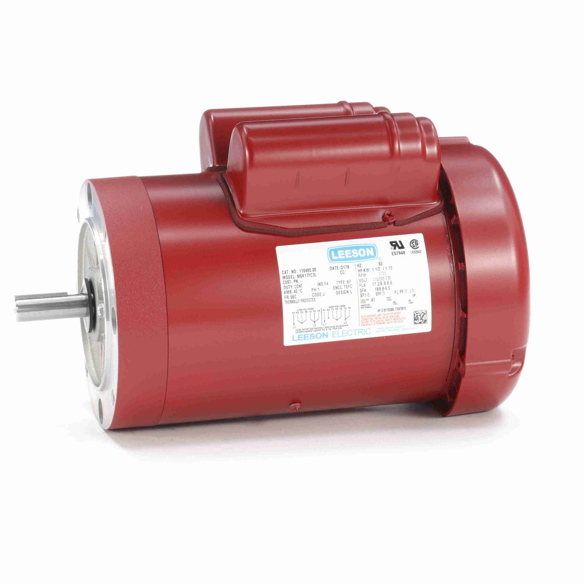 110495.00 Leeson 1.5HP Hi-Torque Farm/Agriculture Duty Electric Motor ...