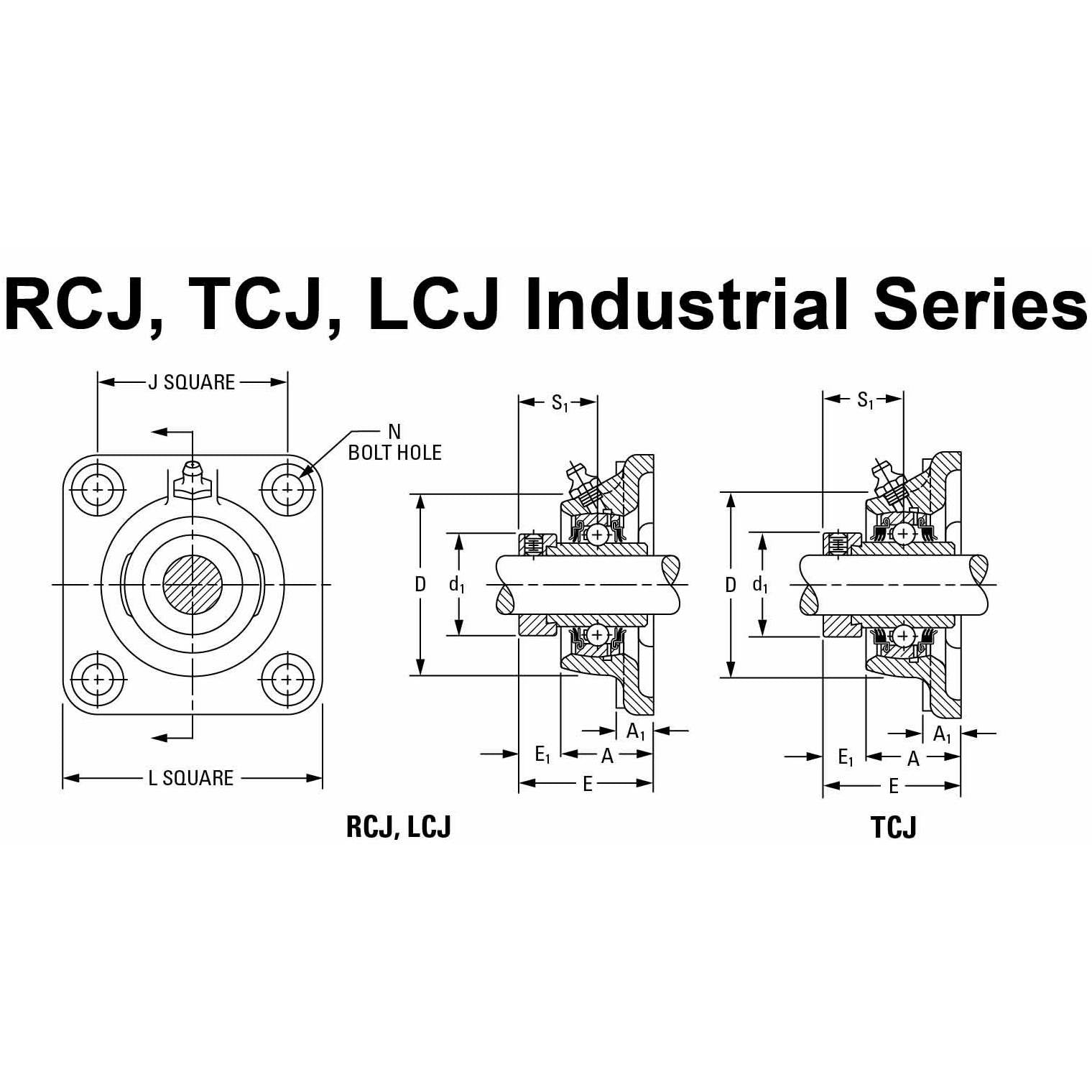 RCJ1-7/16 Fafnir Four-Bolt Flanged Ball Bearing, 1-7/16" Bore - 0