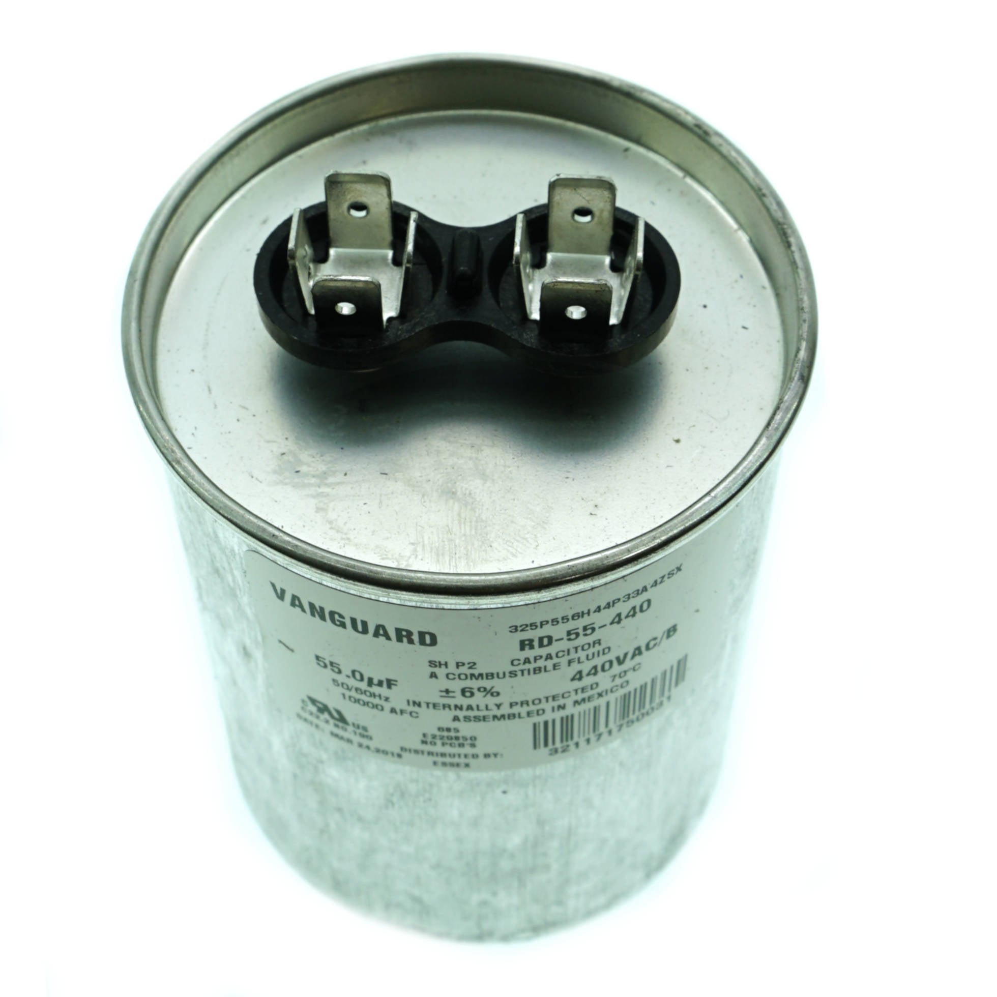RD-55-440 Vanguard Run Capacitor, 440 VAC, 55uF - 0