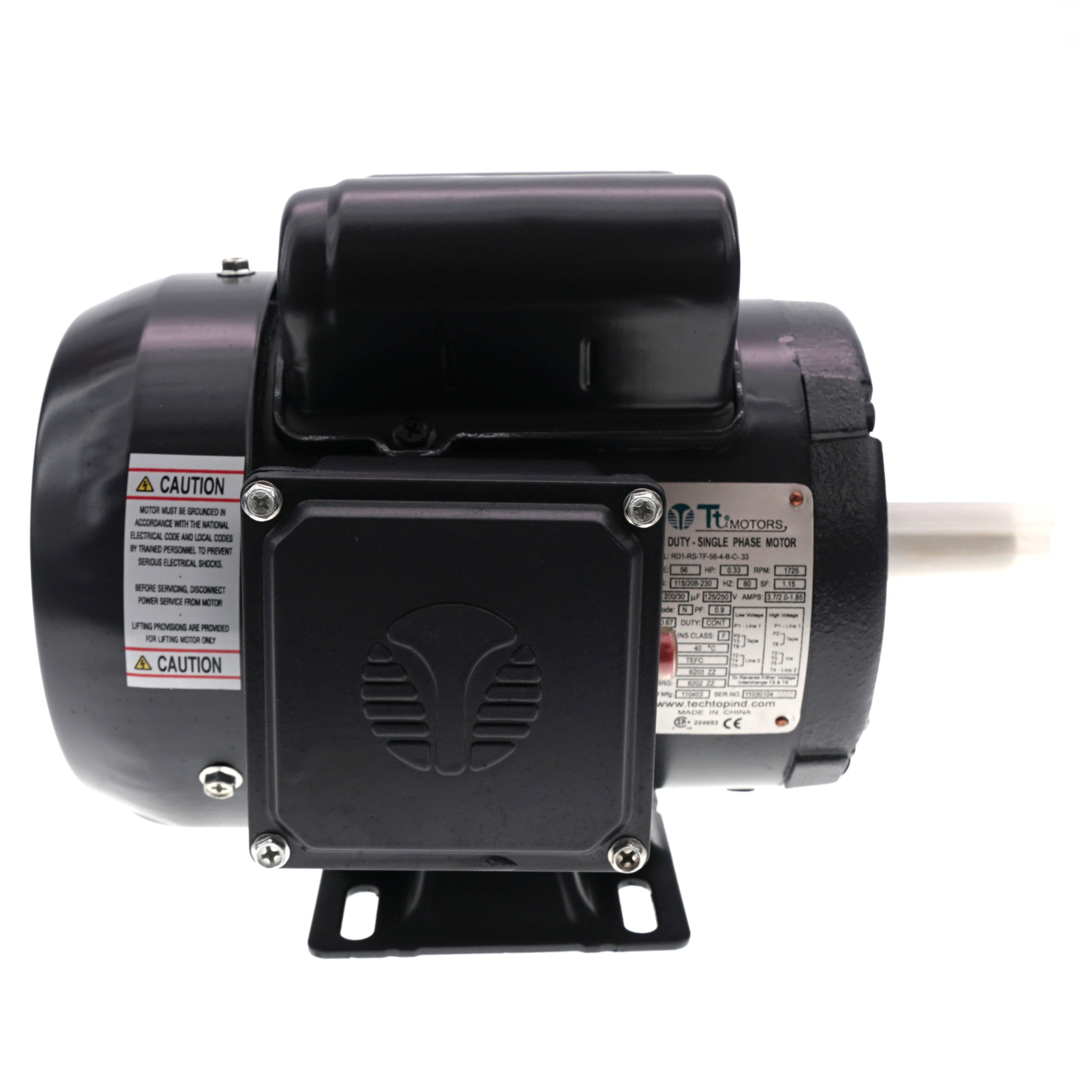 RD1-RS-TF-56-4-B-C-.33 Techtop 1/3HP Farm Duty Electric Motor, 1800RPM