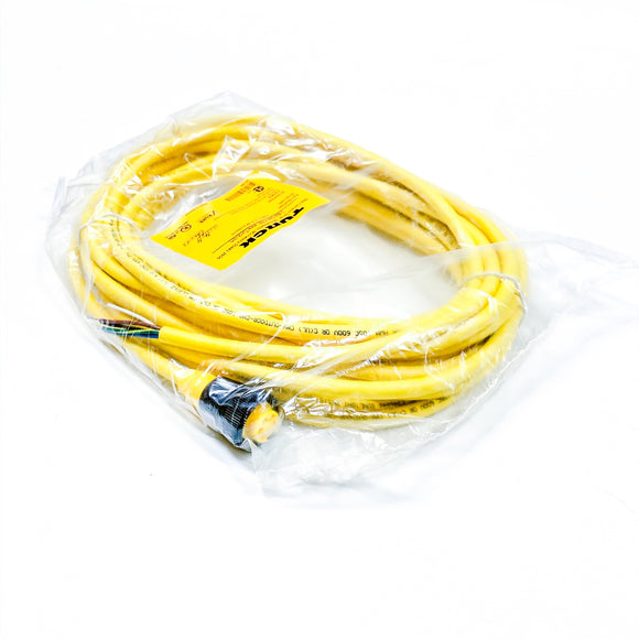 RK 50-10M Turck Cordset, 7/6-16UN Female Straight, 5 Wire, 10 Meter, PVC, Yellow
