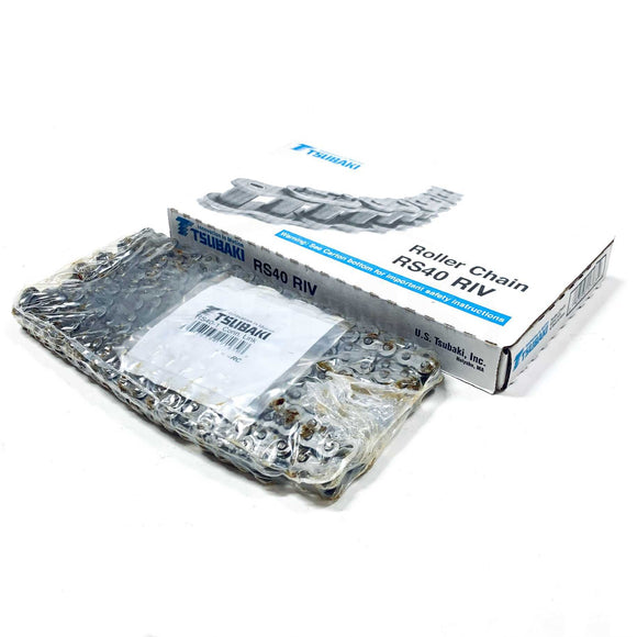 RS40-RIV Tsubaki Roller Chain, 10Ft/3.048m