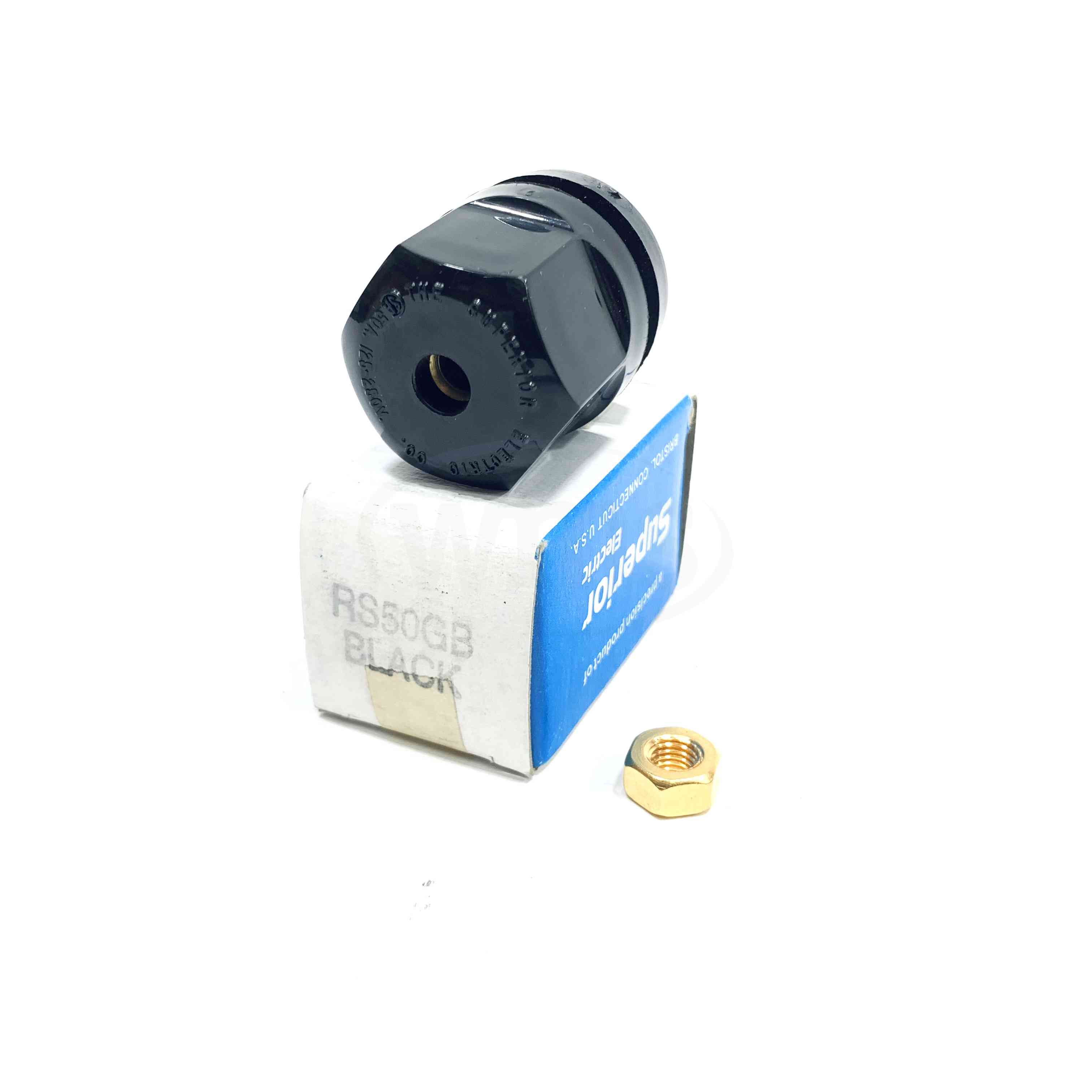 RS50GB Supercon Black Electrical Connector Socket, 50 Amp, 125-250V
