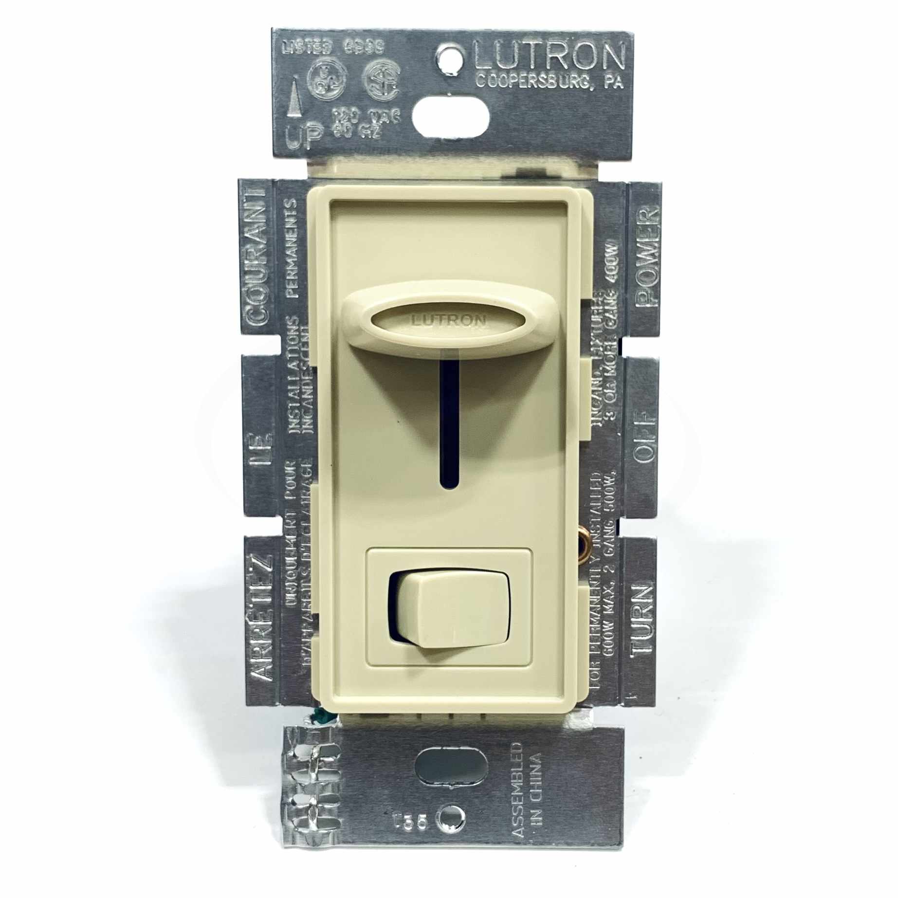 S-603P-IV Lutron Skylark 600W 3-Way Preset Dimmer, (Ivory)