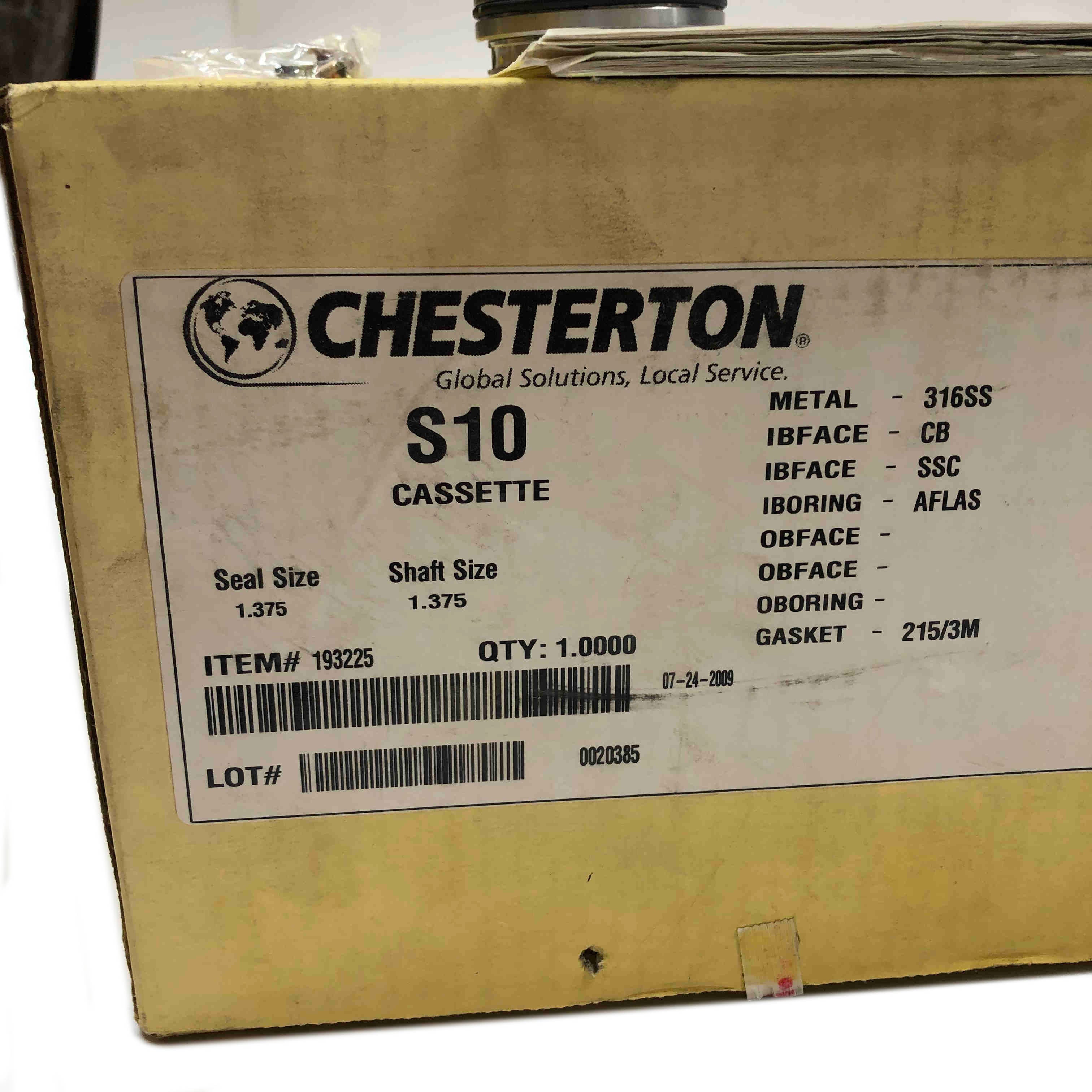 S10 Chesterton Cassette Type Cartridge Seal 1.375 Shaft, 193225