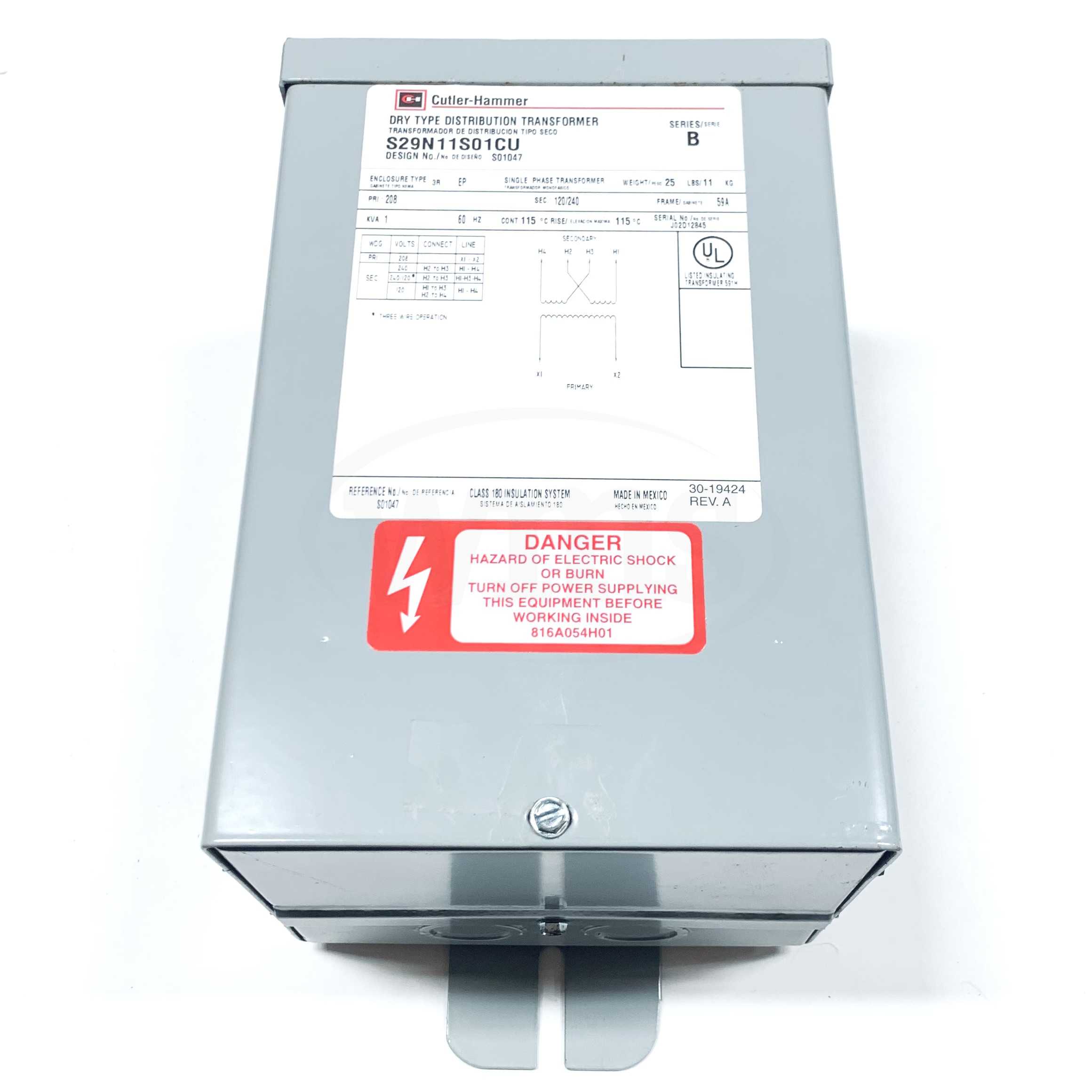 S29N11S01CU Cutler-Hammer Series Dry Type Distribution Transformer