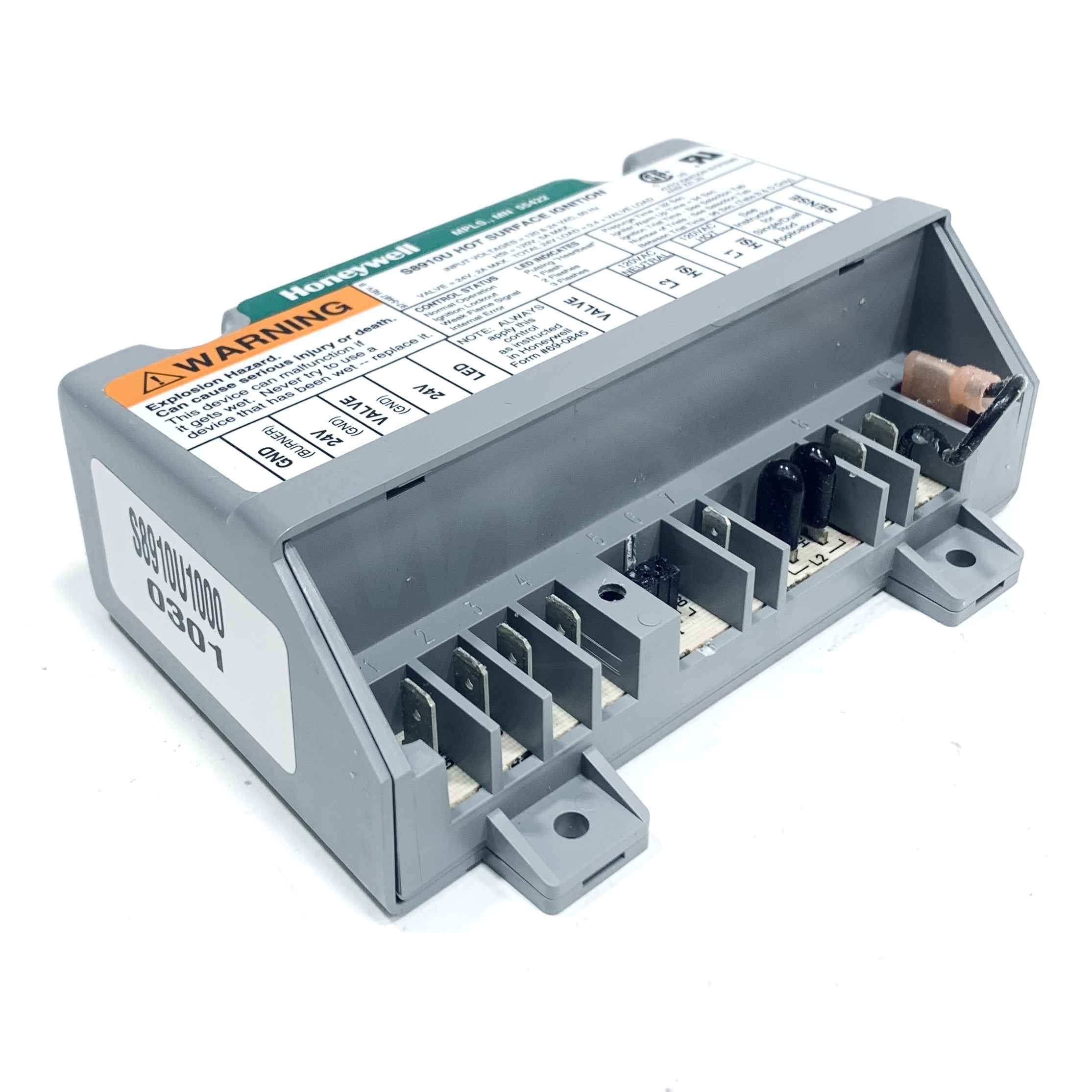 S8910U1000 Honeywell Super Tradeline Hot Surface Ignition Module, 24 Vac, 60Hz