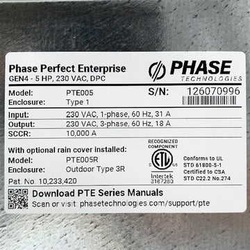 PTE005 Phase Perfect Enterprise 5HP Digital Phase Converter