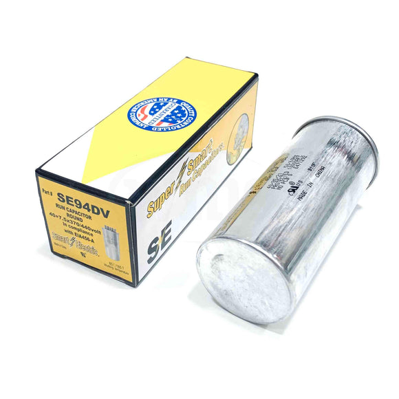 SE94DV Smart Electric Run Capacitor Round, 40+7.5x370/440volt