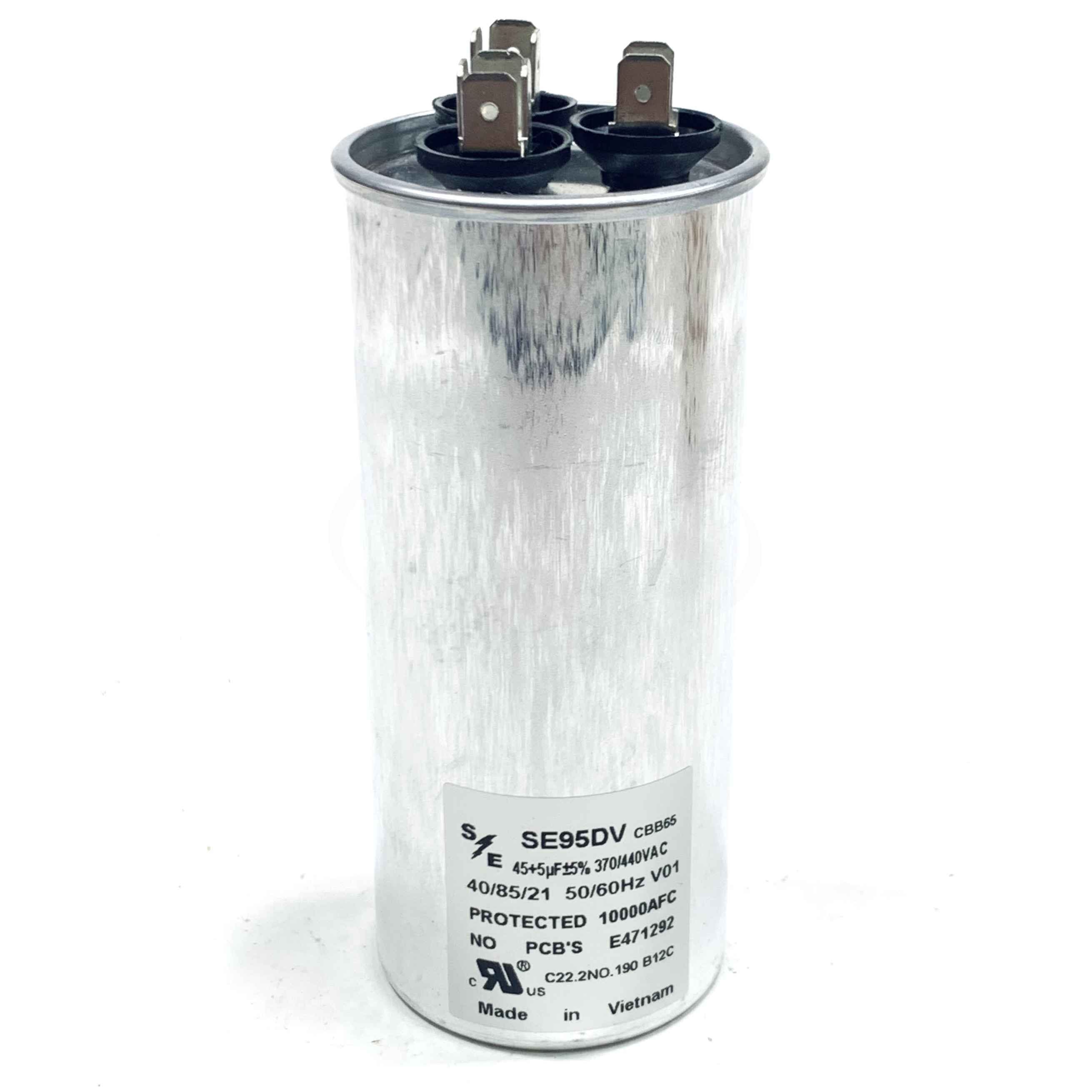 SE95DV Smart Electric Run Capacitor, Round, 45+5x370/440 Volt