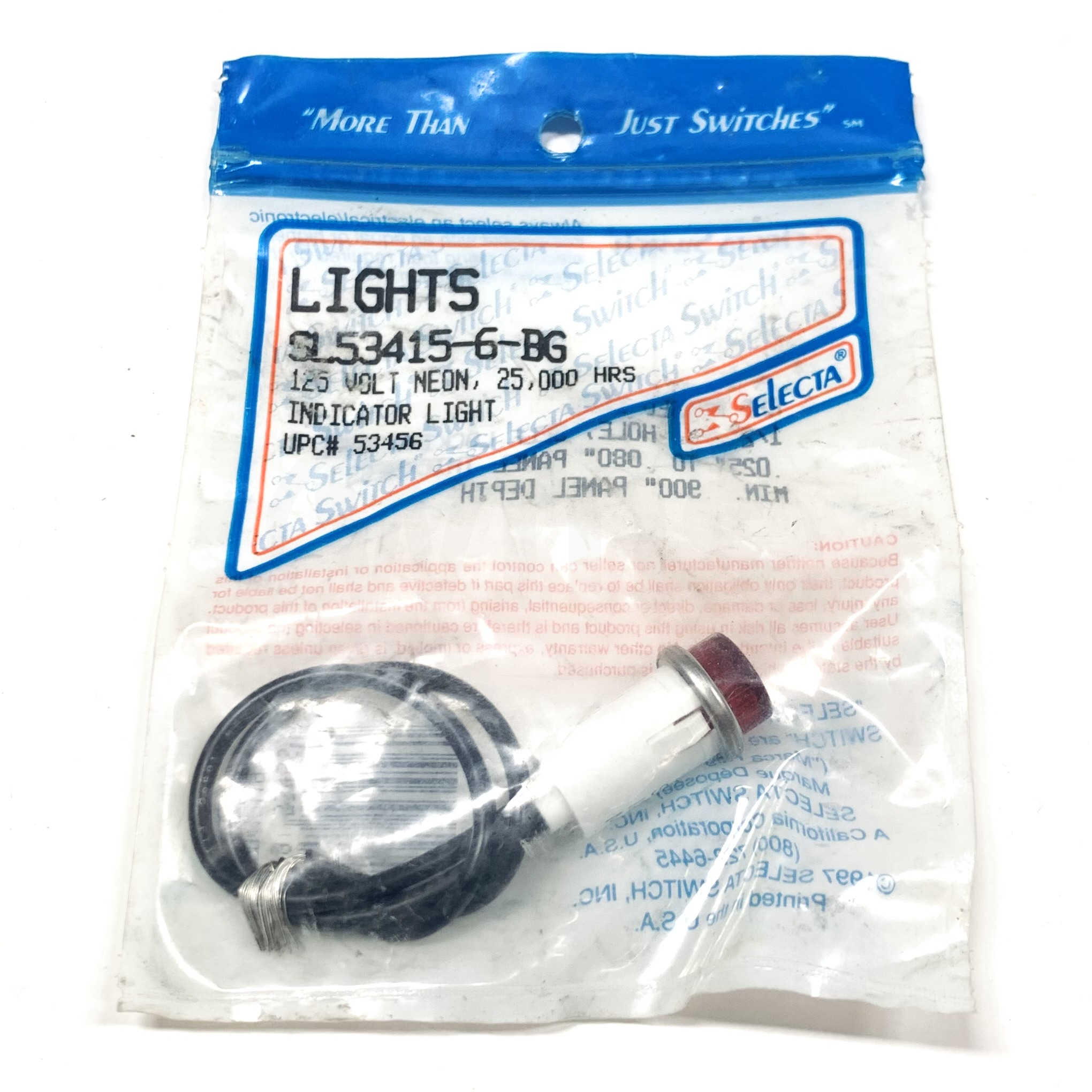 SL53415-6-BG Selecta Red Indicator Light, 125V, 25,000 Hrs - 0