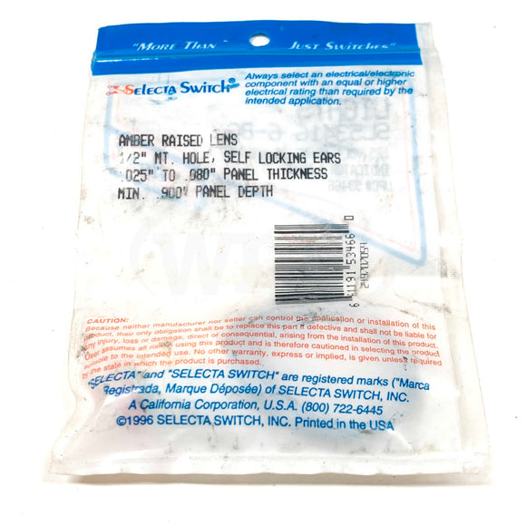 SL53416-6-BG Selecta Amber Indicator Light, 125V, 25,000 Hrs